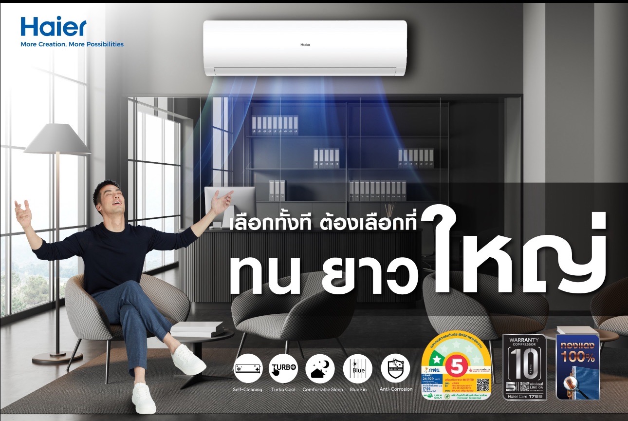 แอร์ HAIER INVERTER รุ่น VQAC SERIES Clean Cool เย็นเร็ว เย็นไว ประหยัดพลังงาน รุ่นใหม่ล่าสุดปี 2024 น้ำยาR32 รับประกันอะไหล่ 5 ปี คอม 10 ปี ผ่อน 0% 6 เดือน (ในกรณีใช้บัตร +3